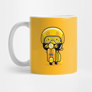 yellow cat motorcycle rider profession Mug